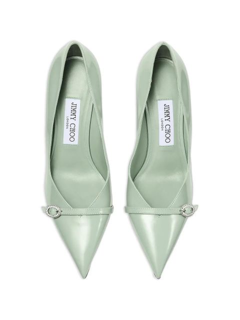 Jimmy Choo pointed toe buckle pumps - Green