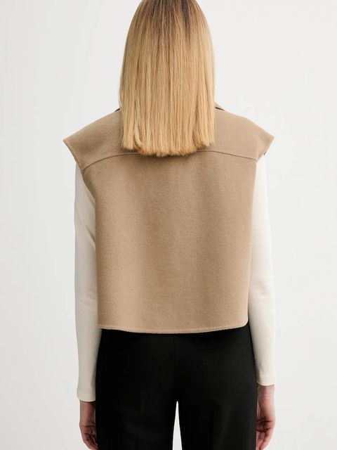 Marc O'Polo bezrękawnik z dodatkiem wełny kolor beżowy przejściowy 600005172013 - zdjęcie produktu nr 2