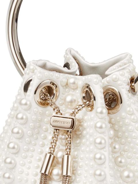 Jimmy Choo Bon Bon pearl-embellished mini bag - White