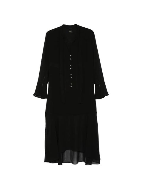 PINKO Georgette button front tie dress - Black - zdjęcie produktu nr 1
