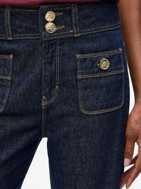 Karl Lagerfeld jeansy bawełniane damskie kolor granatowy A4W10093