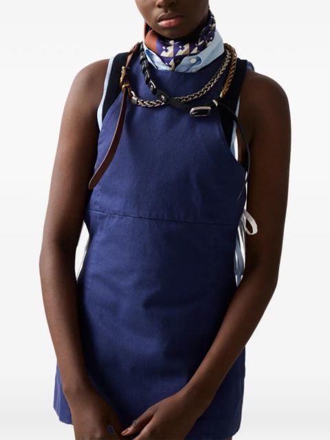 Miu Miu backless logo mini dress - Blue