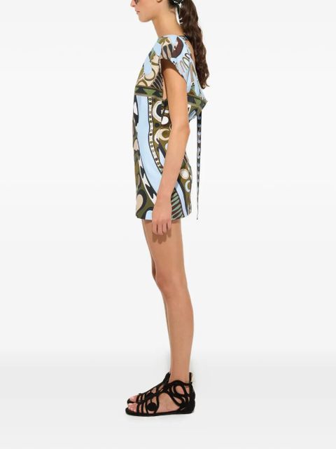 PUCCI Soleil print panama dress - Blue