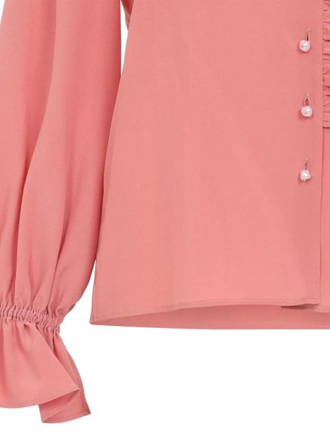 Chloé ruffled button silk top - Pink