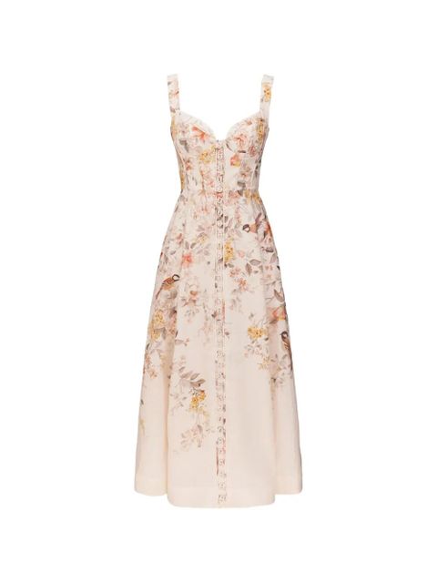 ZIMMERMANN button-up floral-pattern midi dress - Neutrals - zdjęcie produktu nr 1