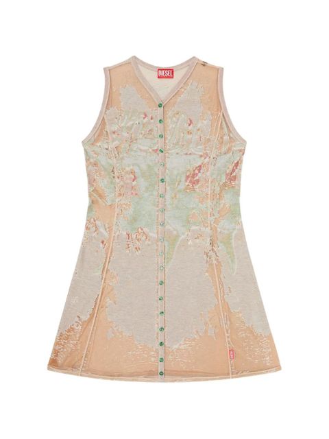Diesel D-Alfio abstract-pattern mini dress - Neutrals - zdjęcie produktu nr 1