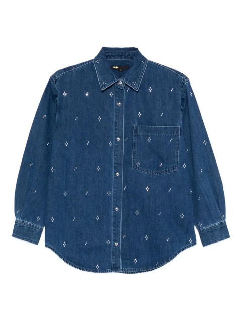 Maje crystal-embellished buttoned shirt - Blue - zdjęcie produktu nr 1