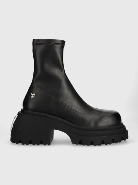 Naked Wolfe botki Secret damskie kolor czarny na słupku - zdjęcie produktu nr 1