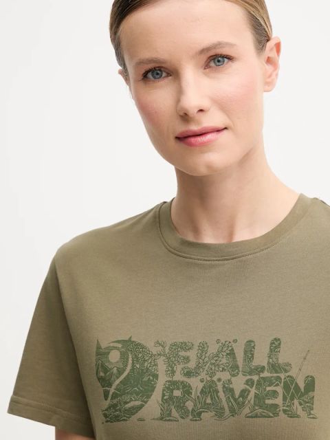 Fjallraven t-shirt sportowy Lush kolor zielony F14600165