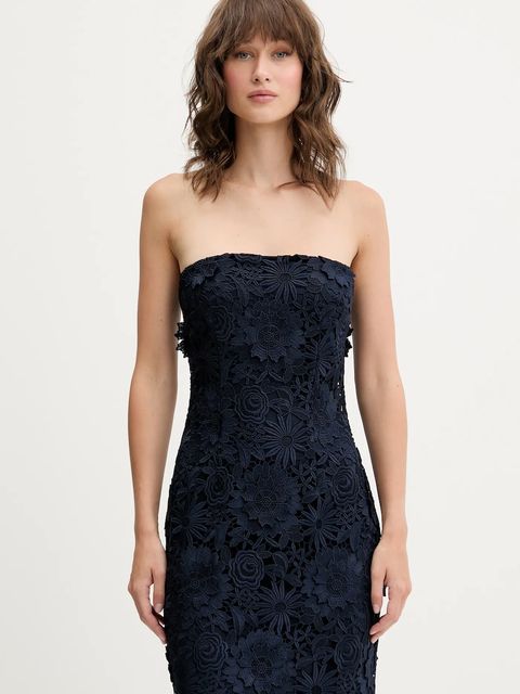 Rotate sukienka kolor granatowy midi dopasowana 1150271725