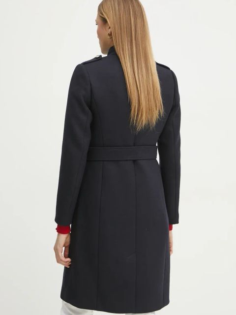 Morgan płaszcz z domieszką wełny GDILA damski kolor granatowy przejściowy GDILA