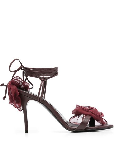 Magda Butrym 90mm floral-appliqué sandals - Red - zdjęcie produktu nr 1