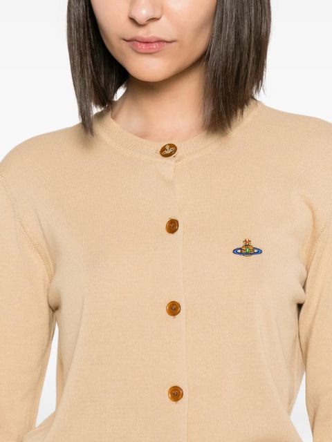 Vivienne Westwood logo-embroidered cardigan - Neutrals