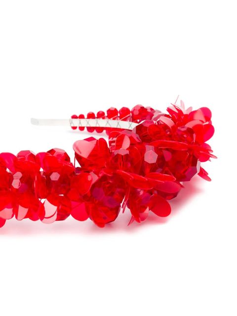 Simone Rocha floral appliqué hair band - Red