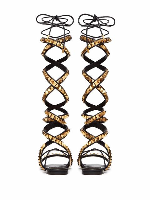 Valentino Garavani Rockstud No Limit flat sandals - Black