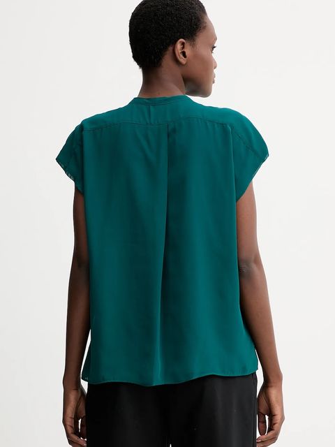 Calvin Klein bluzka damska kolor zielony gładka LV044D134G