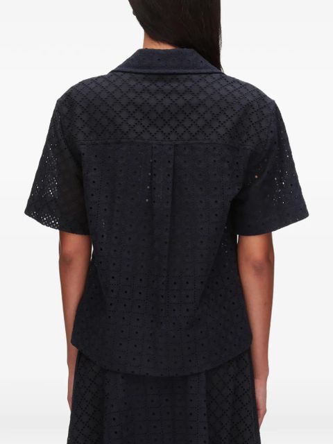 3.1 Phillip Lim openwork short-sleeved shirt - Blue