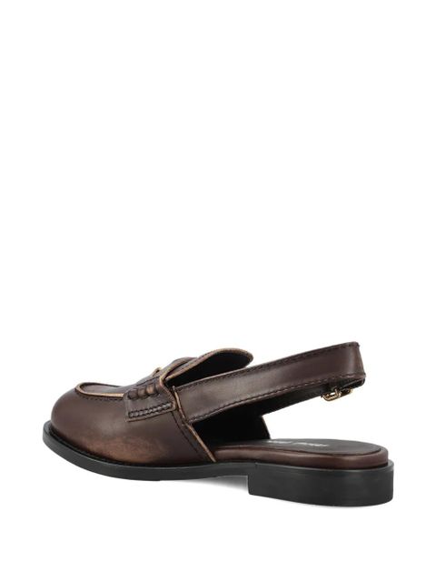Miu Miu penny strap loafers - Brown