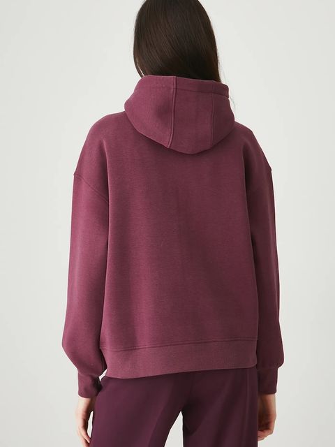 Medicine bluza damska kolor fioletowy z kapturem gładka