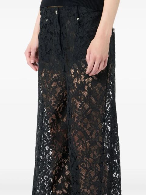 Blumarine rébrodé-lace trousers - Black