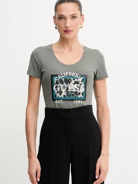 Guess t-shirt ANIMALIER damski kolor zielony W5YI27 J1314 - zdjęcie produktu nr 1