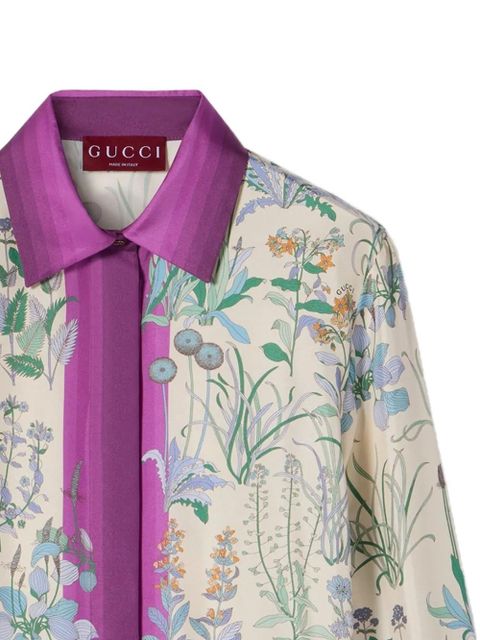 Gucci floral button shirt - Neutrals - zdjęcie produktu nr 2