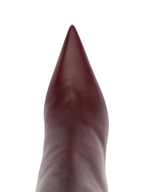 Amina Muaddi Barbara pointed leather boots - Purple