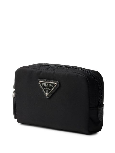 Prada logo-triangle make-up bag - Black