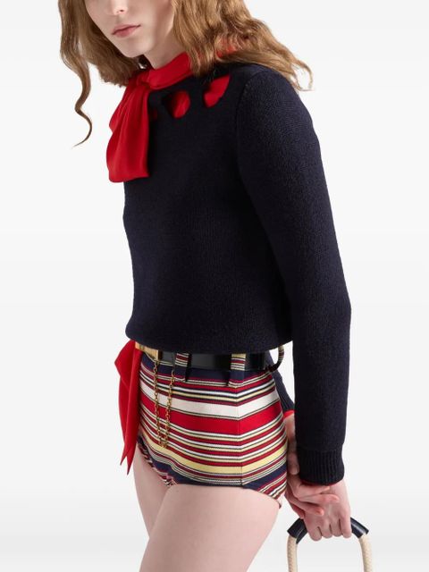 Prada cotton boat-neck sweater - Blue