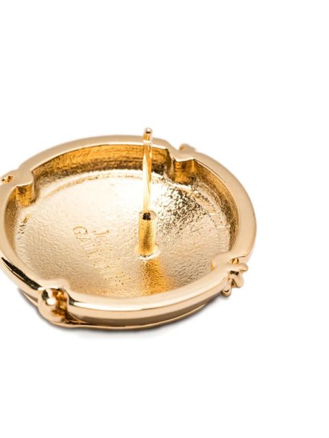 Jean Paul Gaultier logo-engraved earrings - Gold