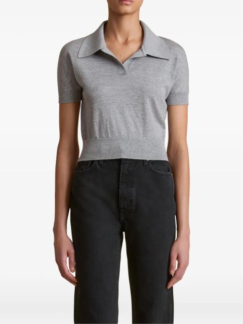 KHAITE Morgane polo top - Grey