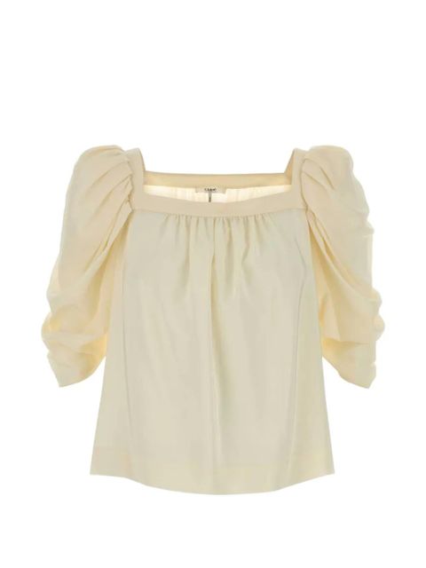 Chloé puffed-sleeve silk blouse - Neutrals - zdjęcie produktu nr 1