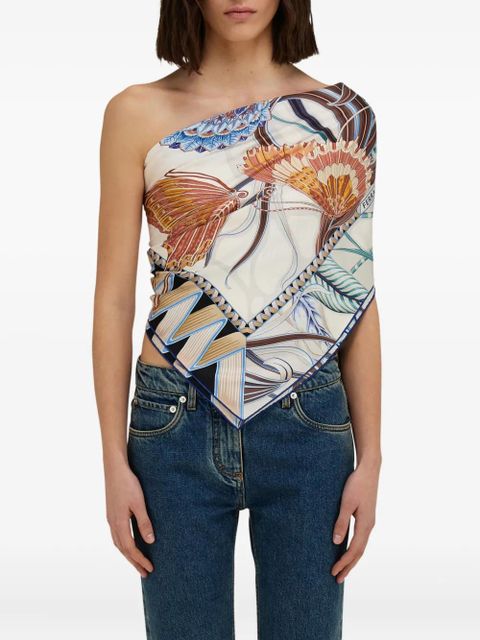 Ferragamo graphic-print silk scarf - Blue - zdjęcie produktu nr 2