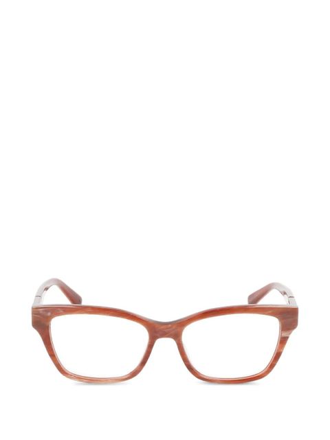 Longchamp marble-effect rectangle-frame glasses - Red - zdjęcie produktu nr 1