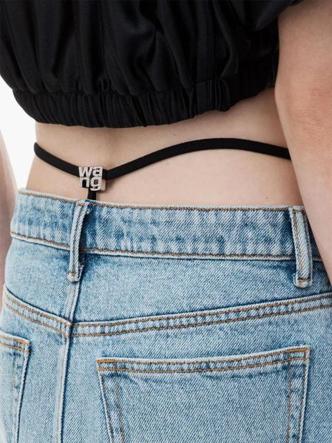 Alexander Wang strap-detail low-rise denim skirt - Blue