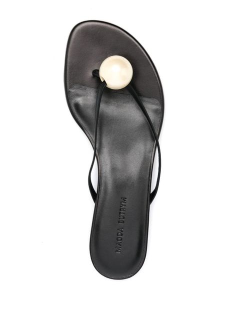 Magda Butrym pearl-embellished leather sandals - Black