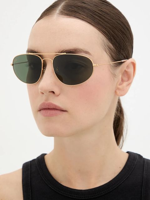 Ray-Ban okulary przeciwsłoneczne kolor złoty 0RB3945