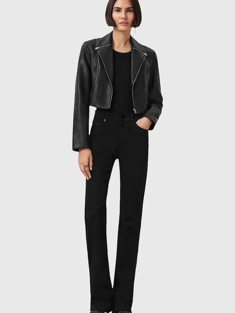 AllSaints kurtka skórzana LANDERS kolor czarny przejściowa W058LD