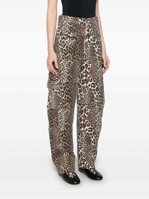 GANNI leopard-print trousers - Brown