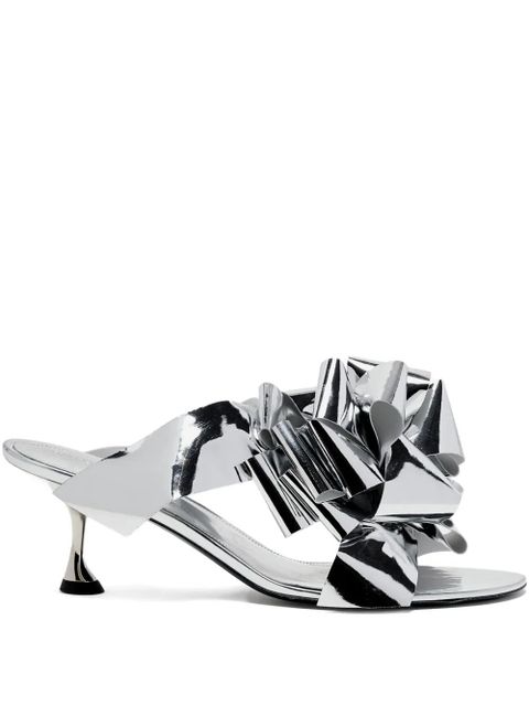 Proenza Schouler 60mm bow-embellishment heeled sandals - Silver - zdjęcie produktu nr 1