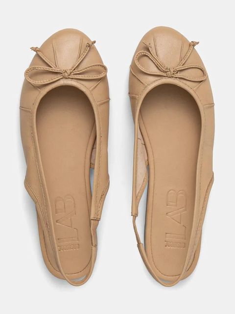 Answear.LAB baleriny kolor beżowy z odkrytą piętą