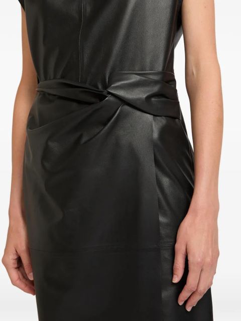 Yves Salomon drapped knot midi dress - Black