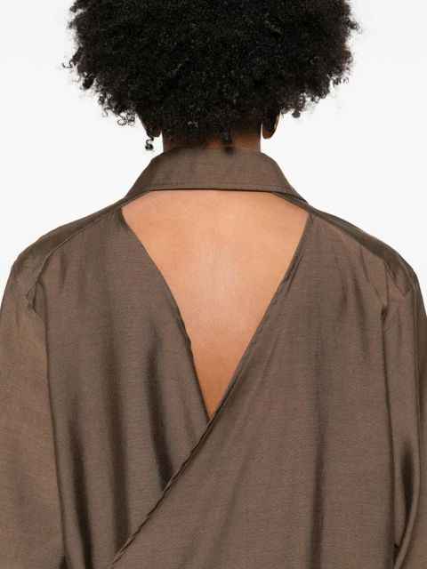 Eleh pleated button-front shirt - Brown
