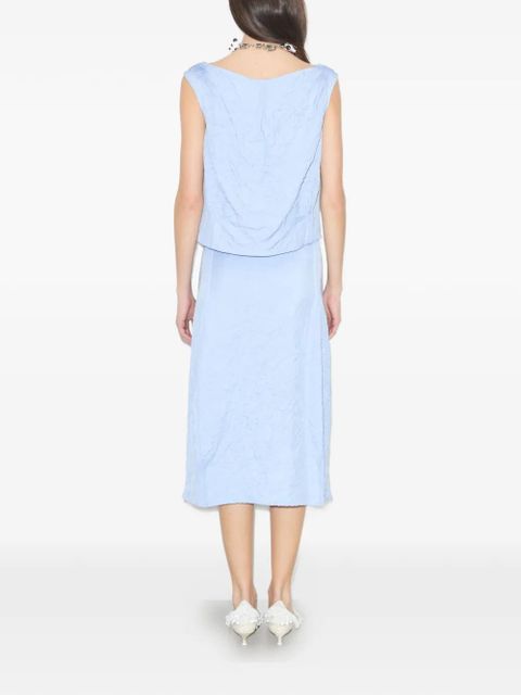 Tory Burch crinkled viscose top - Blue