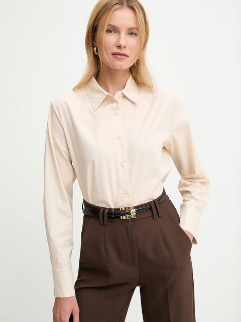Answear.LAB koszula bawełniana damska kolor beżowy regular z kołnierzykiem klasycznym - zdjęcie produktu nr 1