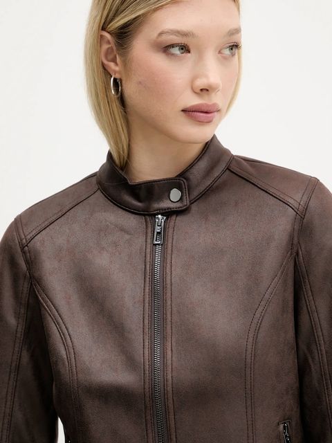 Desigual kurtka BASIC kolor brązowy przejściowa 25WWEW43 - zdjęcie produktu nr 2