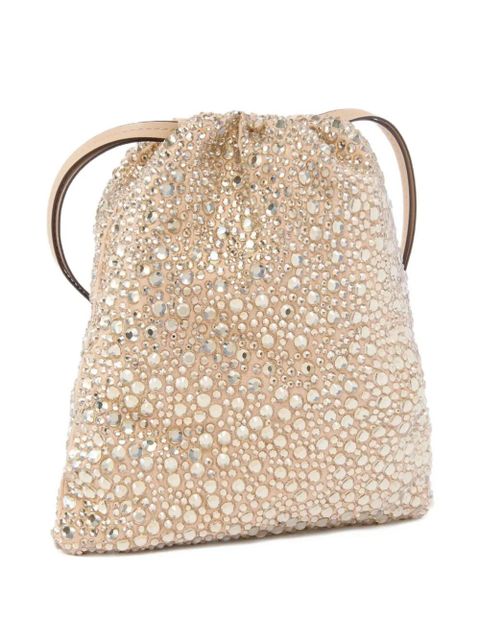 PINKO crystal-embellished drawstring clutch - Neutrals
