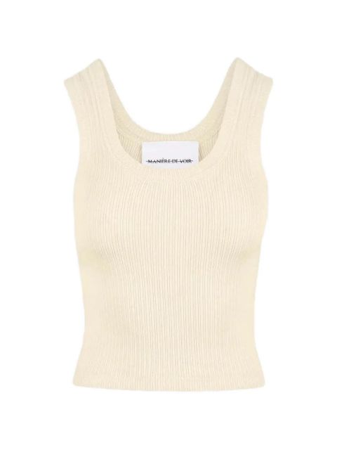 Manière De Voir Liane ribbed scoop-neck tank top - Neutrals - zdjęcie produktu nr 1