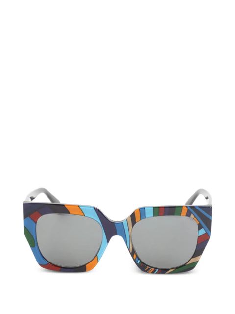 PUCCI geometric-frame signature-print sunglasses - Black - zdjęcie produktu nr 1