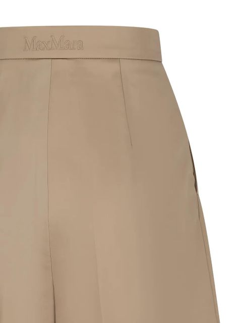 Max Mara pleated logo-embroidered shorts - Neutrals